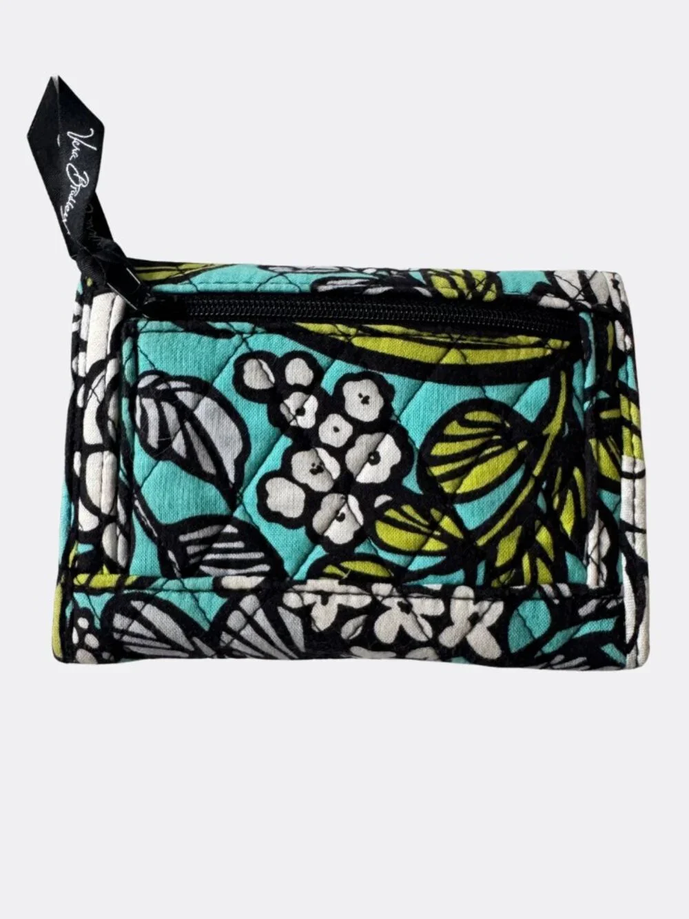 Vera Bradley Island Blooms Retired Trifold Organizer Wallet Turquoise Floral